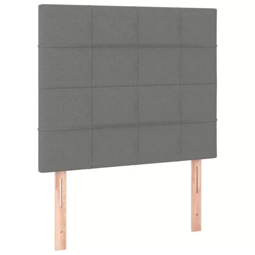  sötétszürke szövet rugós ágy matraccal 90x190 cm