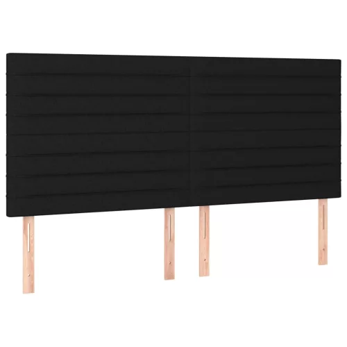  fekete szövet rugós ágy matraccal 200 x 200 cm