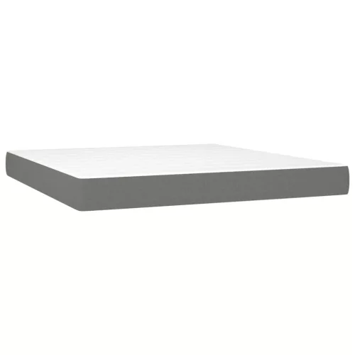  sötétszürke szövet rugós ágy matraccal 160 x 200 cm