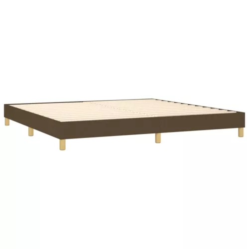  sötétbarna szövet rugós ágy matraccal 200 x 200 cm