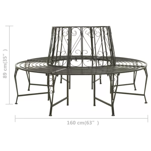  fa köré építhető kerek acélpad 160 cm