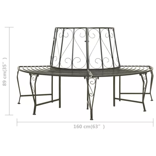  fa köré építhető félkör alakú acélpad 160 cm