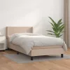  cappuccino színű műbőr rugós ágy matraccal 80 x 200 cm