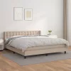  cappuccino színű műbőr rugós ágy matraccal 160 x 200 cm