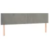  világosszürke bársony rugós ágy matraccal 200x200 cm