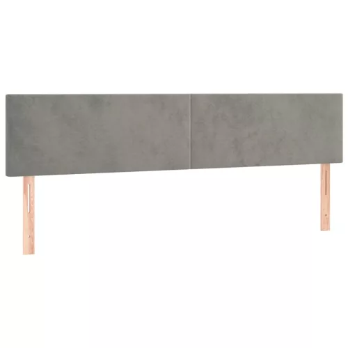  világosszürke bársony rugós ágy matraccal 200x200 cm