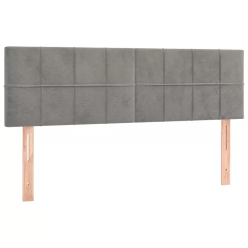  világosszürke bársony rugós ágy matraccal 140x190 cm