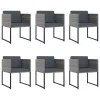  11 részes szürke polyrattan kerti étkezőszett párnákkal
