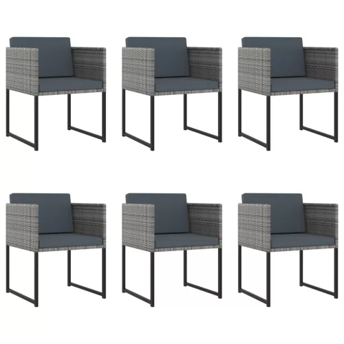  11 részes szürke polyrattan kerti étkezőszett párnákkal