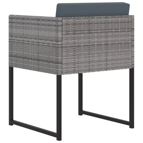  11 részes szürke polyrattan kerti étkezőszett párnákkal