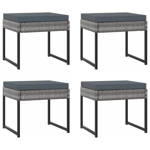  11 részes szürke polyrattan kerti étkezőszett párnákkal