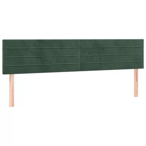  sötétzöld bársony rugós ágy matraccal 200x200 cm