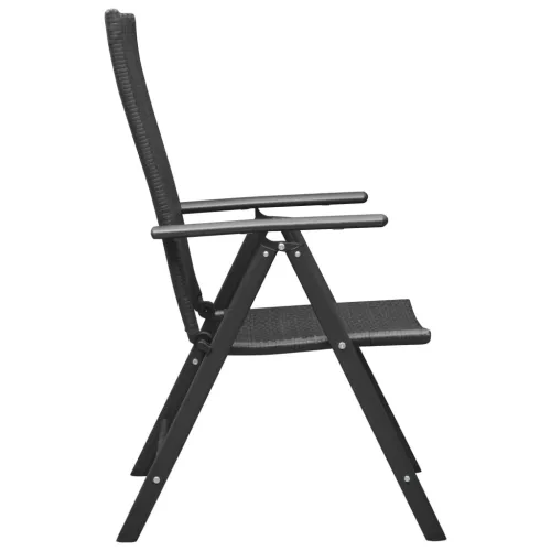 4 db fekete polyrattan kerti szék