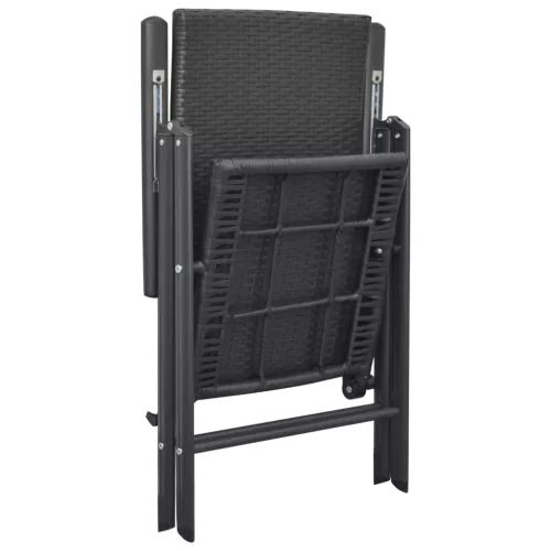  4 db fekete polyrattan kerti szék