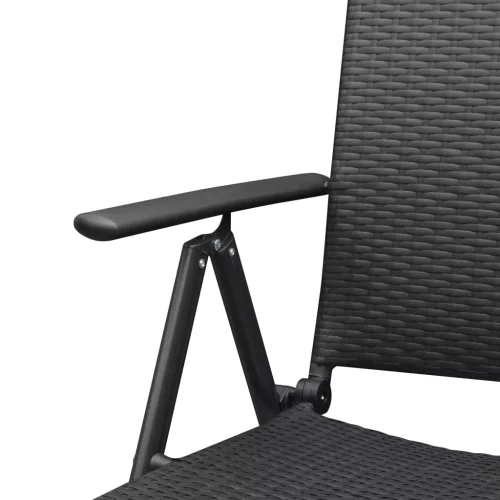  4 db fekete polyrattan kerti szék