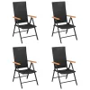  4 db fekete polyrattan kerti szék