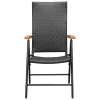  4 db fekete polyrattan kerti szék