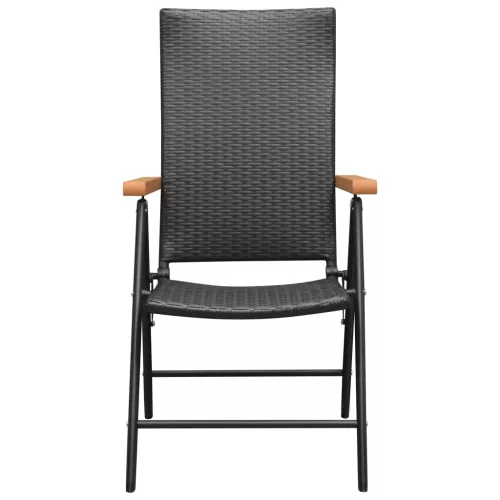  4 db fekete polyrattan kerti szék