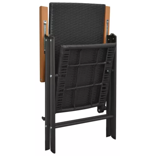  4 db fekete polyrattan kerti szék