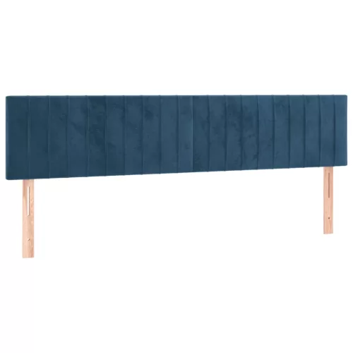  sötétkék bársony rugós ágy matraccal 180x200 cm