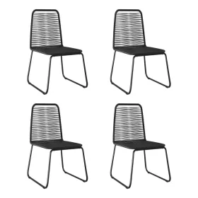 4 db fekete polyrattan kültéri szék