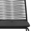  4 db fekete polyrattan kültéri szék