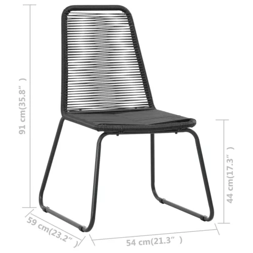  4 db fekete polyrattan kültéri szék