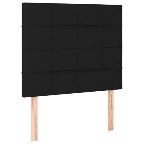  fekete szövet rugós ágy matraccal 90x200 cm