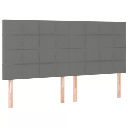  sötétszürke szövet rugós ágy matraccal 200 x 200 cm