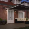  Napernyő keret LED -es lámpákkal Fehér 450 × 300 cm Alumínium
