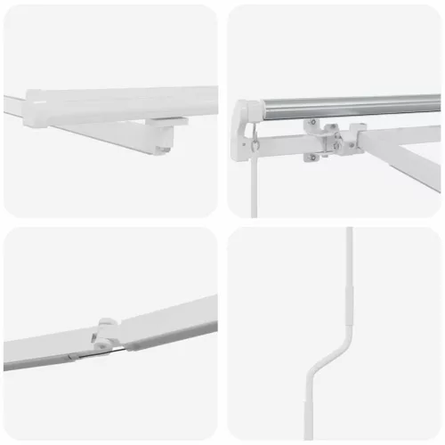  Napernyő keret LED -es lámpákkal Fehér 450 × 350 cm Alumínium