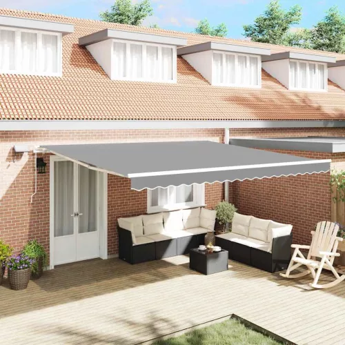  Napernyő keret LED -es lámpákkal Fehér 500 × 350 cm Alumínium