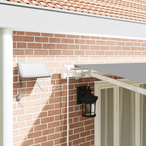  Napernyő keret LED -es lámpákkal Fehér 600 × 350 cm Alumínium