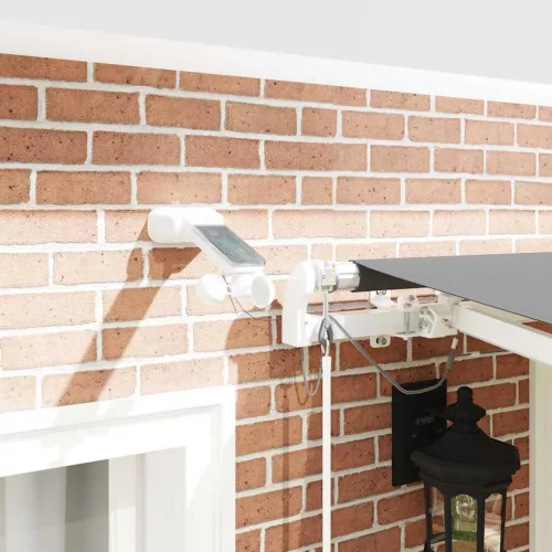  Napernyő keret LED -es lámpákkal Fehér 350 x 250 cm Alumínium