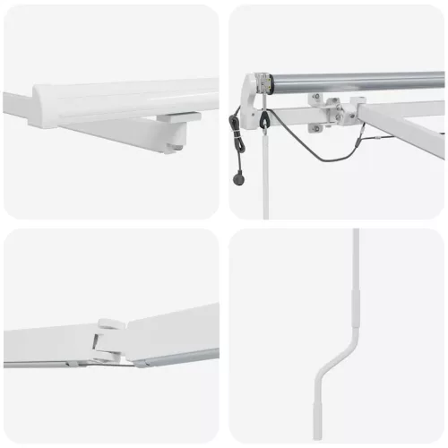  Napernyő keret LED -es lámpákkal Fehér 450 × 300 cm Alumínium