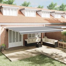 Napernyő tartalmaz Kézi Fehér 6 x 3 m Fém