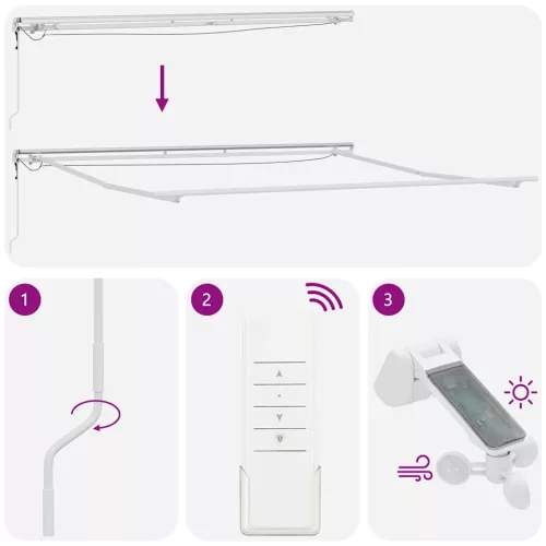 Napernyő Fehér 5 × 3,5 m Fém