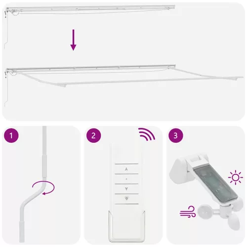 Napernyő tartalmaz Fehér 6 × 3,5 m Fém