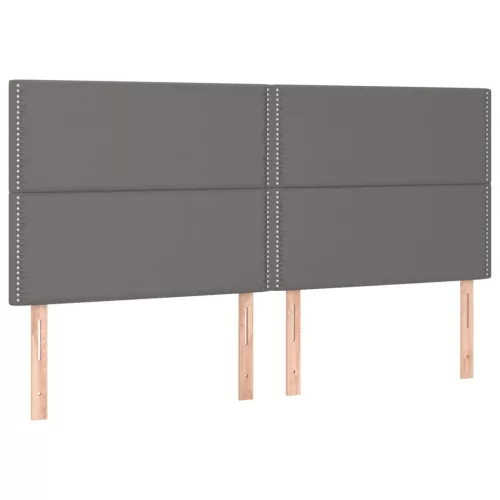  szürke műbőr rugós ágy matraccal 200 x 200 cm