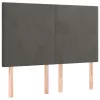  sötétszürke bársony rugós ágy matraccal 140x190 cm