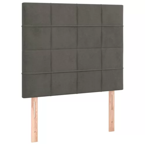  sötétszürke bársony rugós ágy matraccal 90 x 200 cm