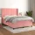  rózsaszín bársony rugós ágy matraccal 140x200 cm