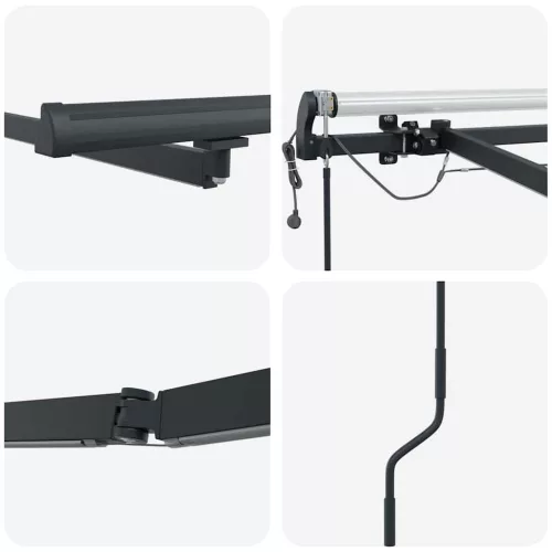 Napernyő tartalmaz Kézi Antracit 6 × 3,5 m Fém