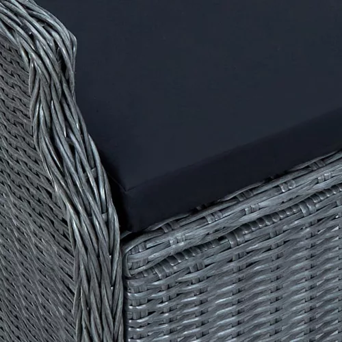  sötétszürke dönthető háttámlás polyrattan kerti szék párnákkal