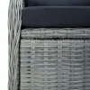 világosszürke dönthető polyrattan kerti szék párnákkal