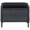  sötétszürke dönthető polyrattan kerti szék lábzsámollyal