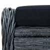  sötétszürke dönthető polyrattan kerti szék lábzsámollyal