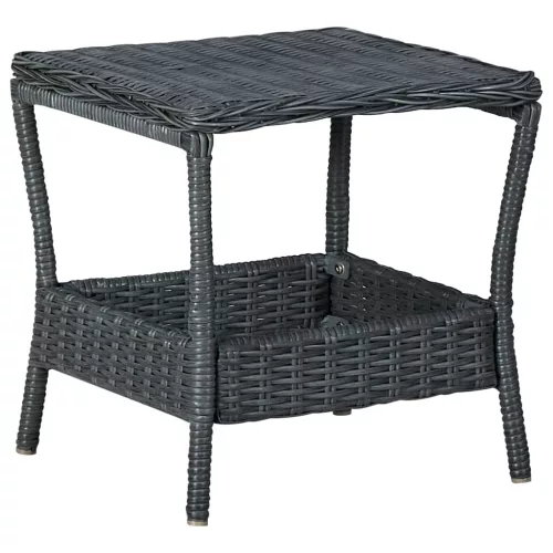  sötétszürke polyrattan kerti asztal 45 x 45 x 46,5 cm 