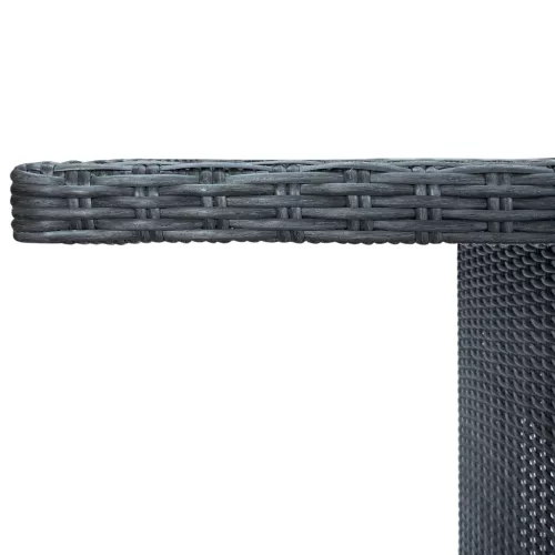  sötétszürke polyrattan és edzett üveg dohányzóasztal