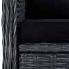 2 db sötétszürke polyrattan kerti szék párnával